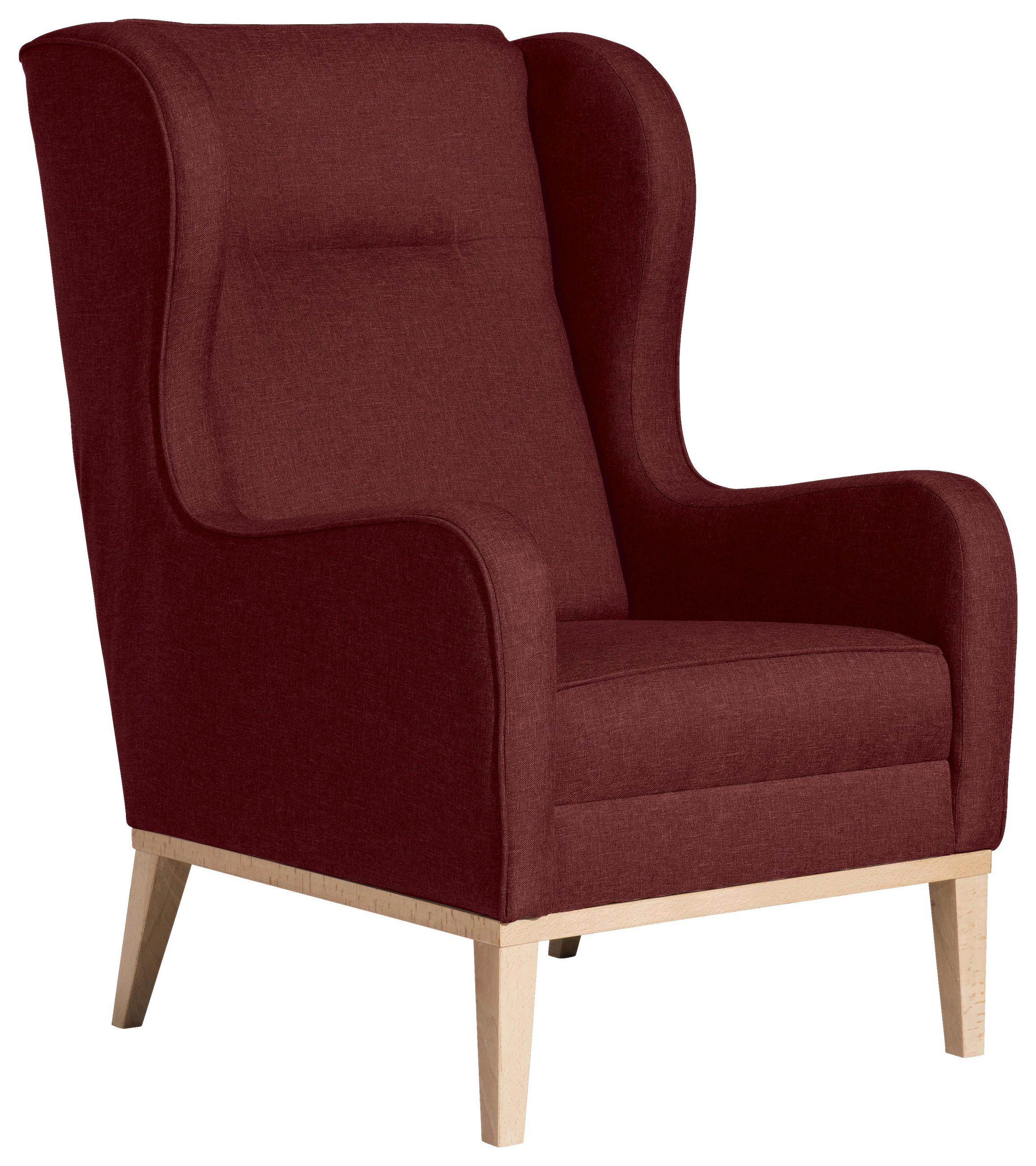 OHRENSESSEL Lesesessel Flachgewebe Rot  - Rot/Naturfarben, KONVENTIONELL, Holz/Textil (66/104/78cm) - Max Winzer
