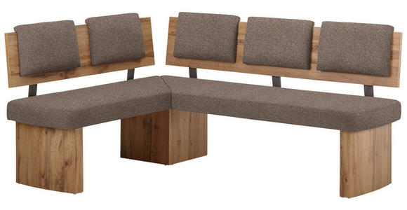 ECKBANK 125/165 cm in Braun, Eichefarben - Eichefarben/Braun, KONVENTIONELL, Holzwerkstoff/Textil (125/165cm) - Cantus