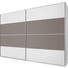 SCHWEBETÜRENSCHRANK 2 -türig Braun, Grau, Weiß - Alufarben/Braun, Design, Glas/Holzwerkstoff (316/236/69cm) - CANTUS