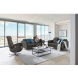 3-SITZER-SOFA in Leder Mokka  - Schwarz/Mokka, Design, Leder/Metall (190/84/99cm) - Dieter Knoll