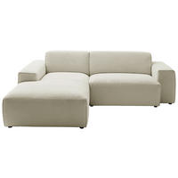 ECKSOFA Sandfarben Cord  - Sandfarben/Schwarz, Design, Kunststoff/Textil (189/230cm) - Pure Home Lifestyle