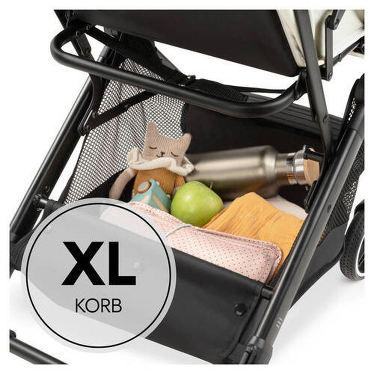 BUGGY TRAVEL N CARE PLUS  - Beige/Schwarz, Basics, Textil/Metall (81/51,5/105cm) - Hauck