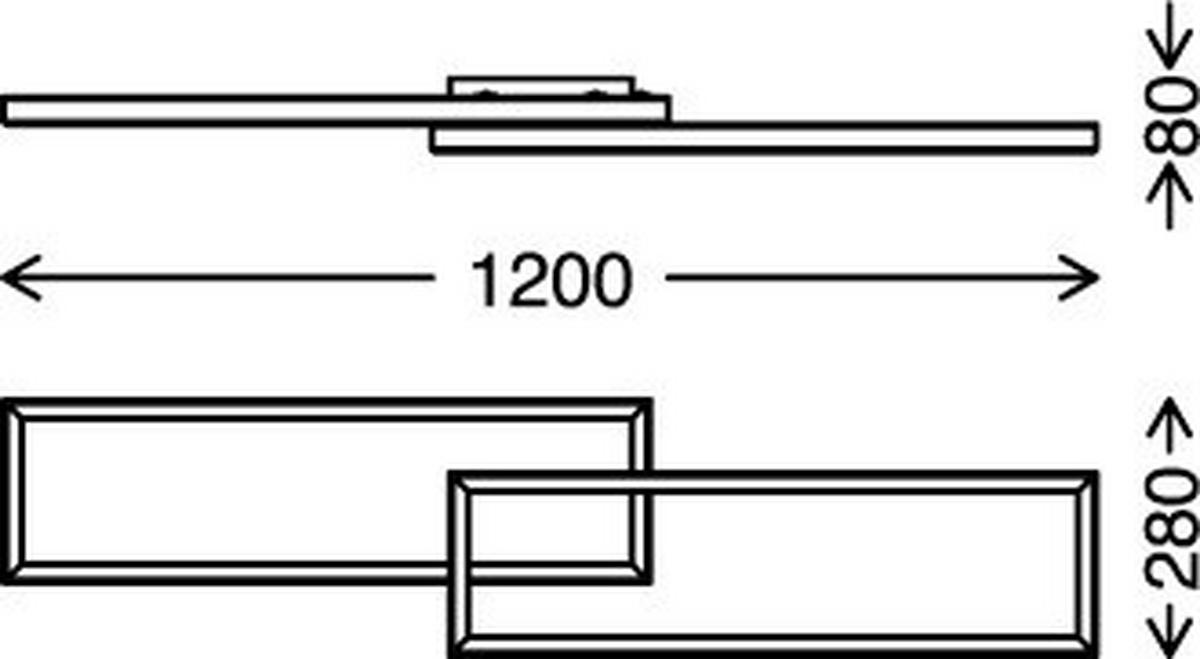 LED-DECKENLEUCHTE 119,5/27,5/10 cm   - Schwarz, Design, Kunststoff/Metall (119,5/27,5/10cm) - Briloner
