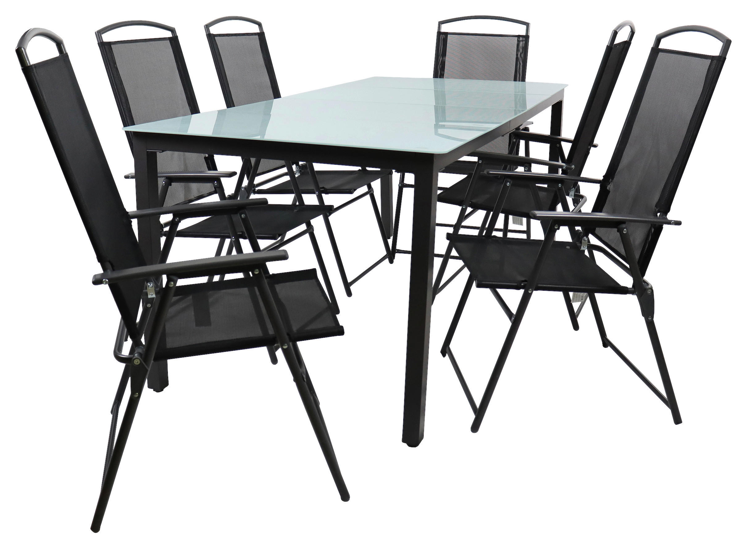 GARTENTISCHGRUPPE  - Anthrazit, Basics, Glas/Textil - Gardenson