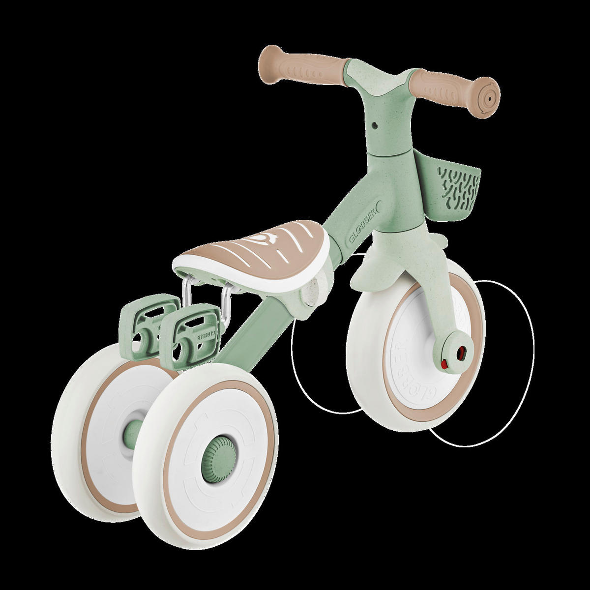 DREIRAD LEARNING TRIKE 2in1 PLUS ECO  - Salbeigrün, Basics, Kunststoff (58,9/41,0/42,7cm) - GLOBBER