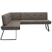 ECKBANK 157/204 cm Flachgewebe Schwarz, Hellbraun Metall   - Hellbraun/Schwarz, Design, Textil/Metall (157/204cm) - Dieter Knoll