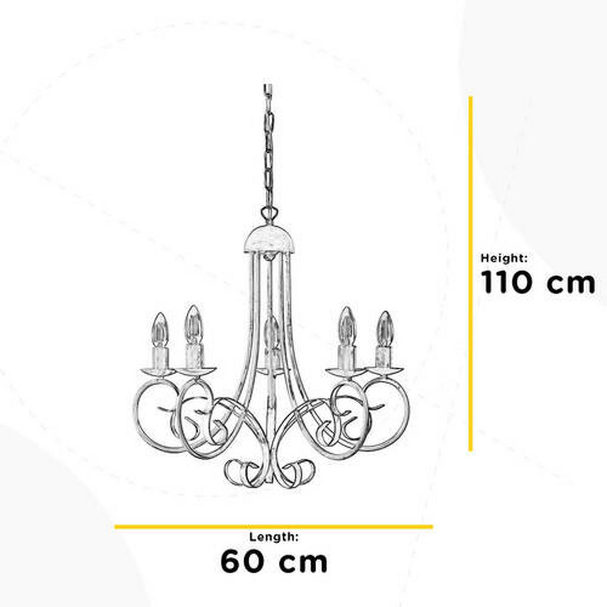 LUSTR, 60/110 cm  - černá, Konvenční, kov (60/110cm)