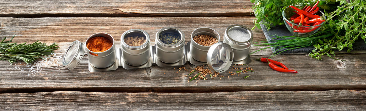 SET POSUDICA ZA ZAČINE        6/5,5 cm      - prozirna/srebrna, Osnovno, metal/plastika (6/5,5cm) - Homeware Profession.