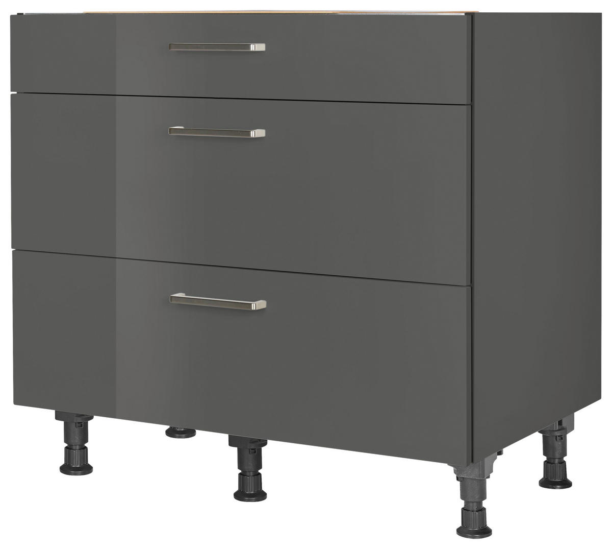KOCHFELDUMBAUSCHRANK 90/87/56 cm  in Schieferfarben  - Schieferfarben/Edelstahlfarben, MODERN, Holzwerkstoff/Metall (90/87/56cm) - Nobilia