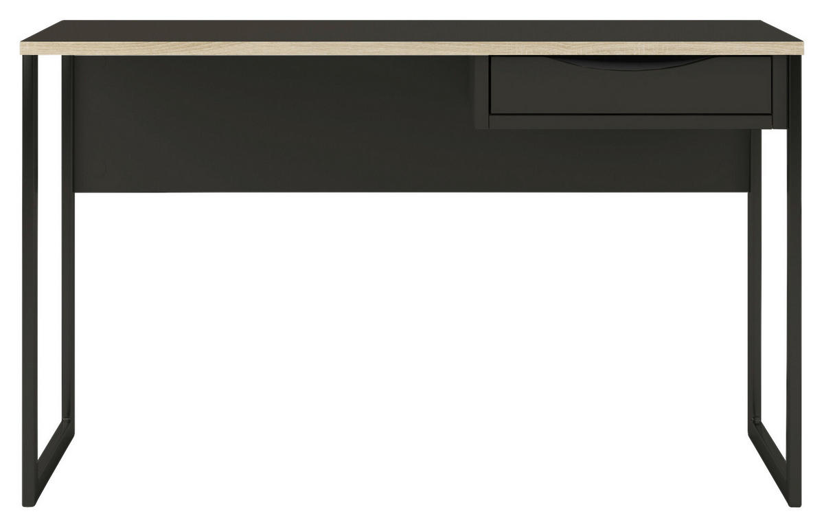 SCHREIBTISCH 130/48,4/76,8 cm  in Schwarz  - Schwarz, MODERN, Holzwerkstoff/Metall (130/48,4/76,8cm) - MID.YOU