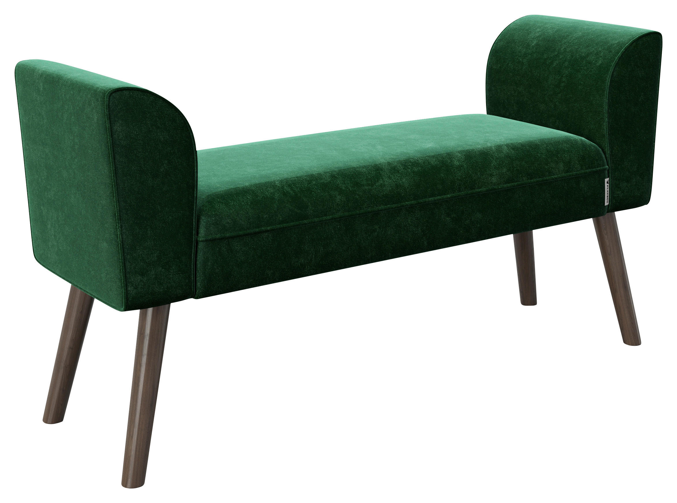 HOCKERBANK 92,7/54,5/30 cm Samt Grün Holz  - Walnussfarben/Grün, MODERN, Holz/Textil (92,7/54,5/30cm) - Playboy
