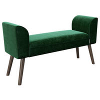 HOCKERBANK in Textil Grün  - Walnussfarben/Grün, MODERN, Holz/Textil (92,7/54,5/30cm) - Playboy