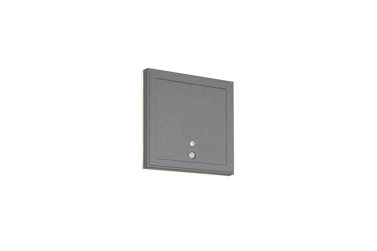 AUSSENWANDLEUCHTE - Anthrazit, Design, Metall (14/14/3,5cm)
