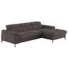 ECKSOFA in Webstoff Anthrazit  - Anthrazit/Schwarz, Design, Textil/Metall (244/166cm) - Livetastic