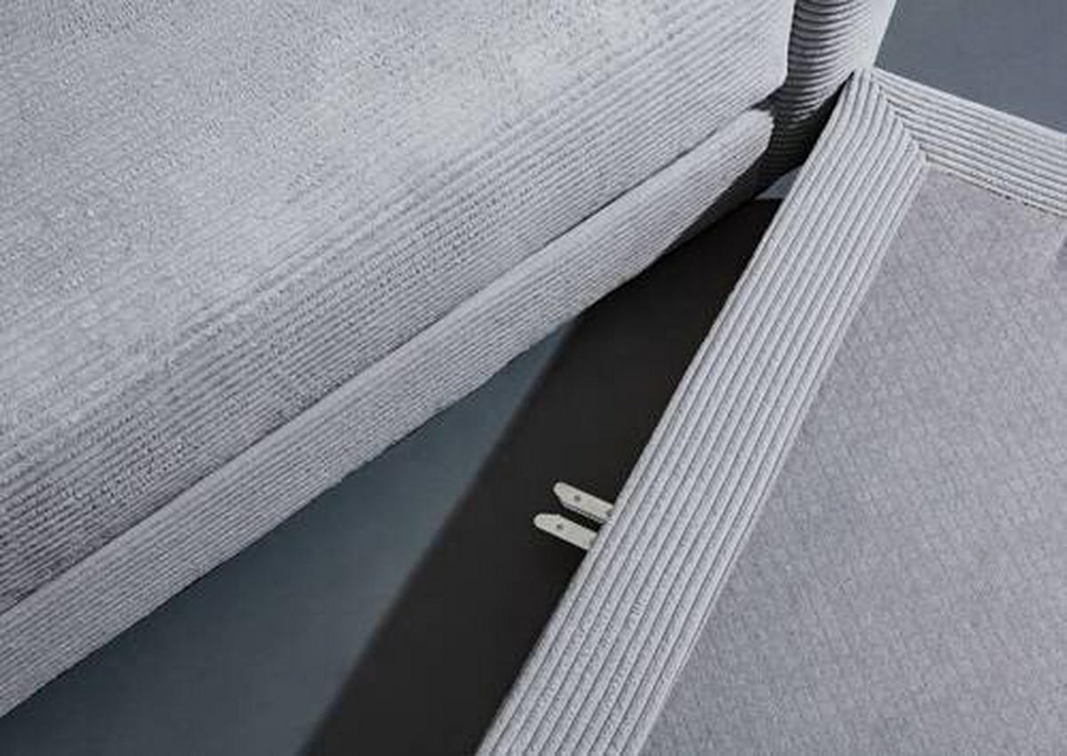 ECKSOFA in Cord Anthrazit  - Anthrazit/Schwarz, Design, Kunststoff/Textil (240/175cm) - Landscape