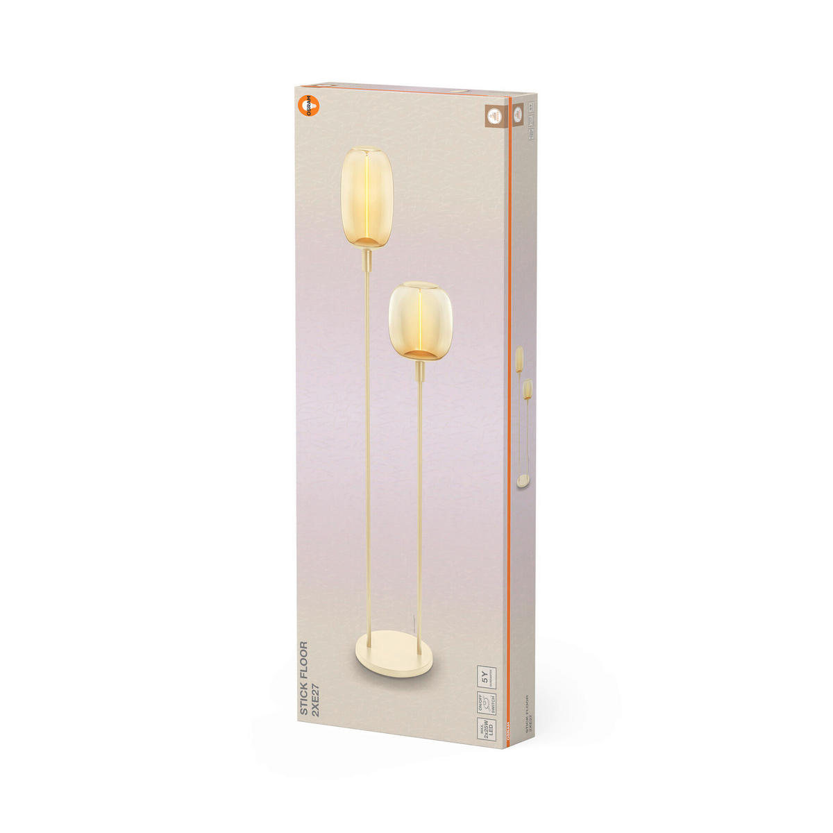 STEHLEUCHTE 32/146 cm    - Beige, Basics, Metall (32/146cm) - Osram