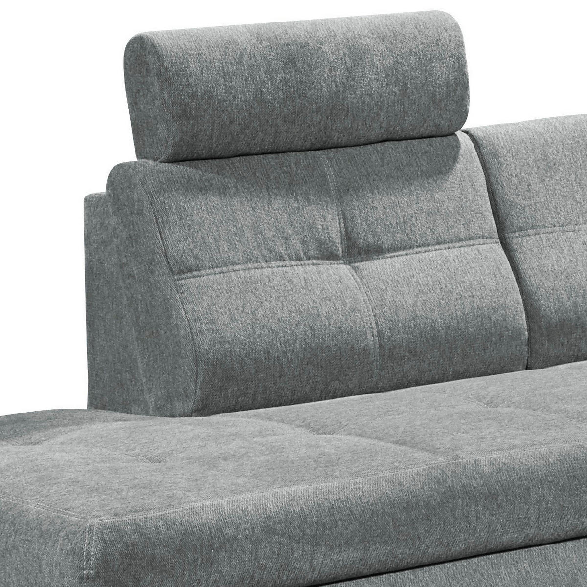 WOHNLANDSCHAFT Hellgrau Webstoff  - Hellgrau, MODERN, Kunststoff/Textil (233/349/177cm) - MID.YOU