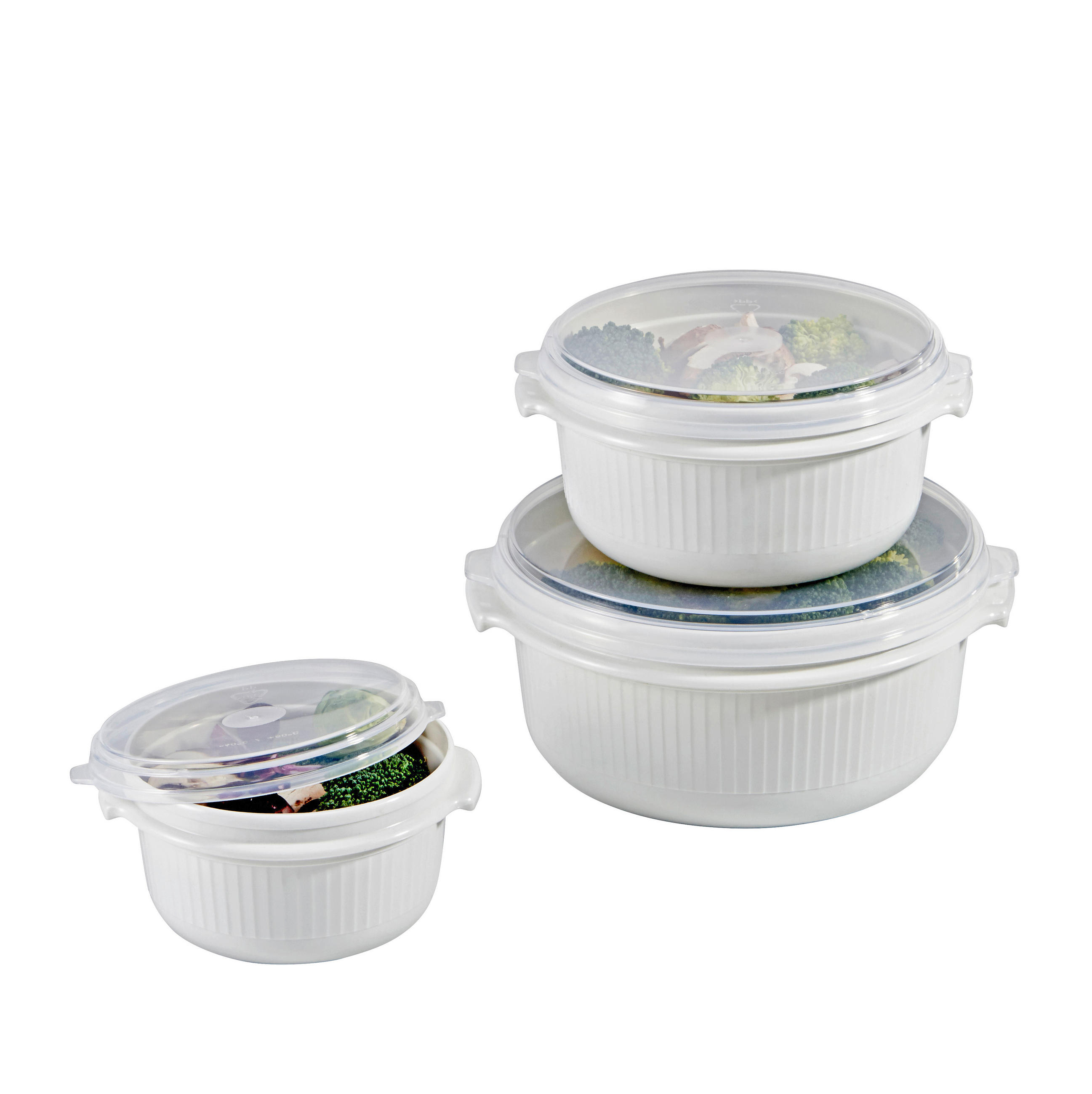 MIKROWELLENSET MICRO FAMILY  - Weiß, Basics, Kunststoff (0.5-1.5l) - Emsa