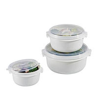 SADA DÓZ DO MIKROVLNNÉ TROUBY  - bílá, Basics, plast (0.5-1.5l) - Emsa