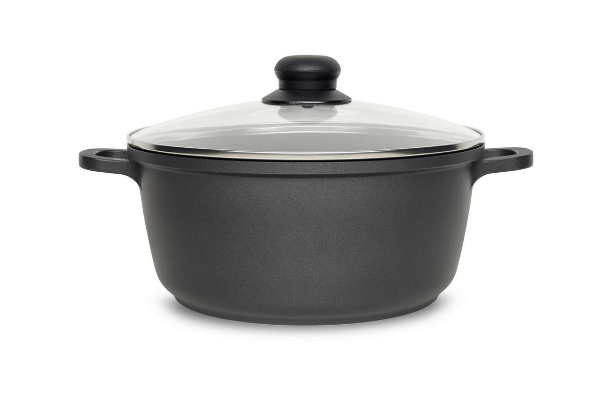 LONEC TURIN, Ø 24 Turin  aluminij   - barve nerjavečega jekla/črna, Konvencionalno, kovina/umetna masa (24/11cm) - Homeware Profession.