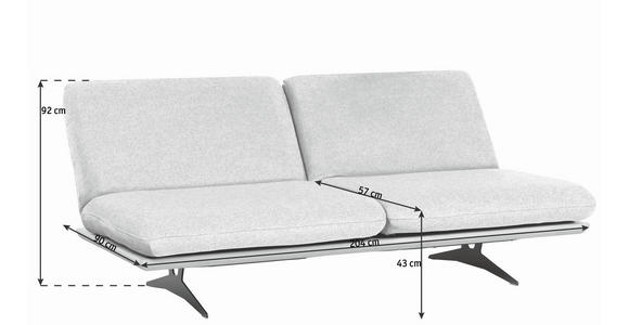 SCHLAFSOFA  in Grau  - Schwarz/Grau, Design, Holz/Textil (204/92/90cm) - Dieter Knoll