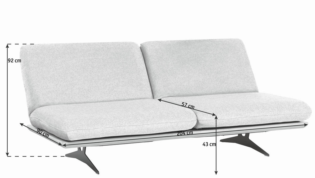SCHLAFSOFA  in Grau  - Schwarz/Grau, Design, Holz/Textil (204/92/90cm) - Dieter Knoll
