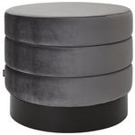HOCKER in Metall, Textil Grau, Schwarz  - Schwarz/Grau, Trend, Textil/Metall (54/45/54cm) - Xora
