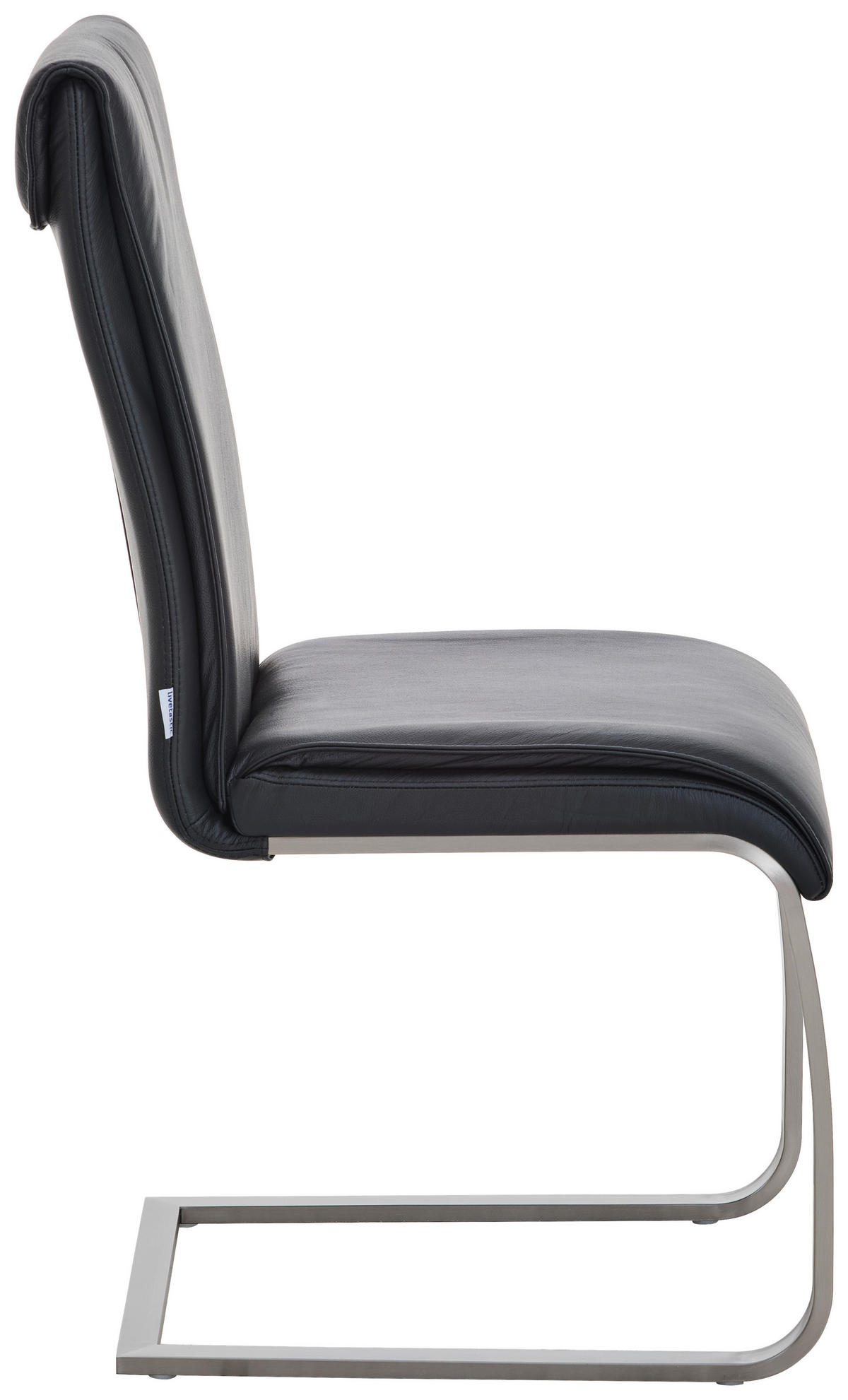 SCHWINGSTUHL  in Edelstahl Echtleder pigmentiert  - Edelstahlfarben/Schwarz, Design, Leder/Metall (46/99/62cm) - Livetastic