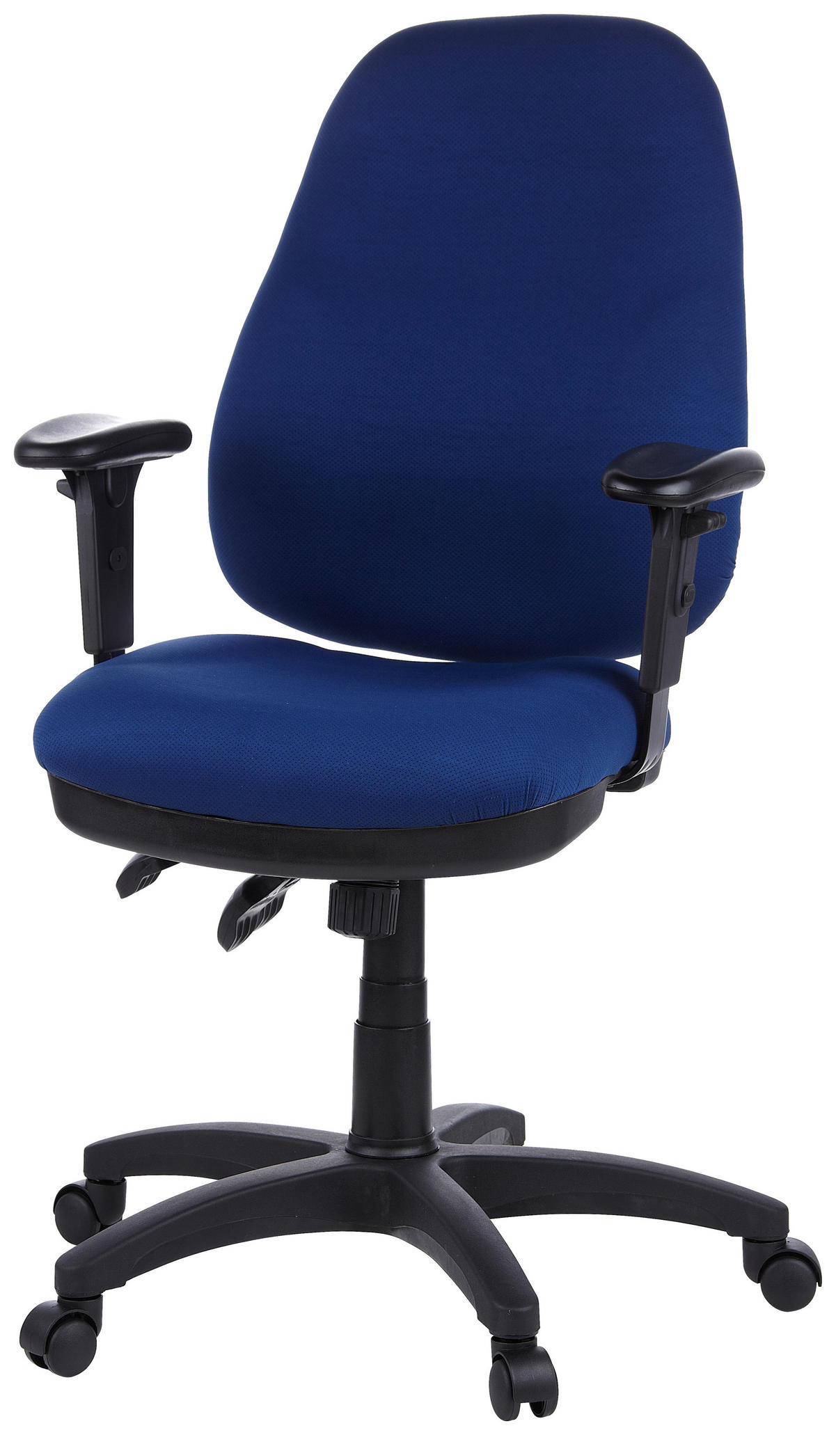 OTOČNÁ ŽIDLE, plochá tkanina, modrá, černá - modrá/černá, Basics, textil/plast (58/121/46cm) - MID.YOU
