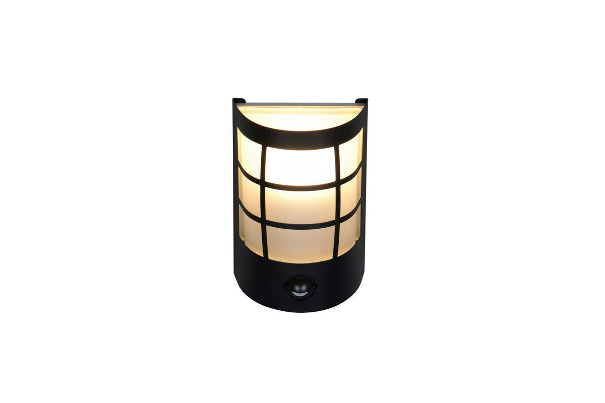 VÄGGLAMPA FÖR UTOMHUS - vit/svart, Design, metall/glas (14/10,5/20cm)