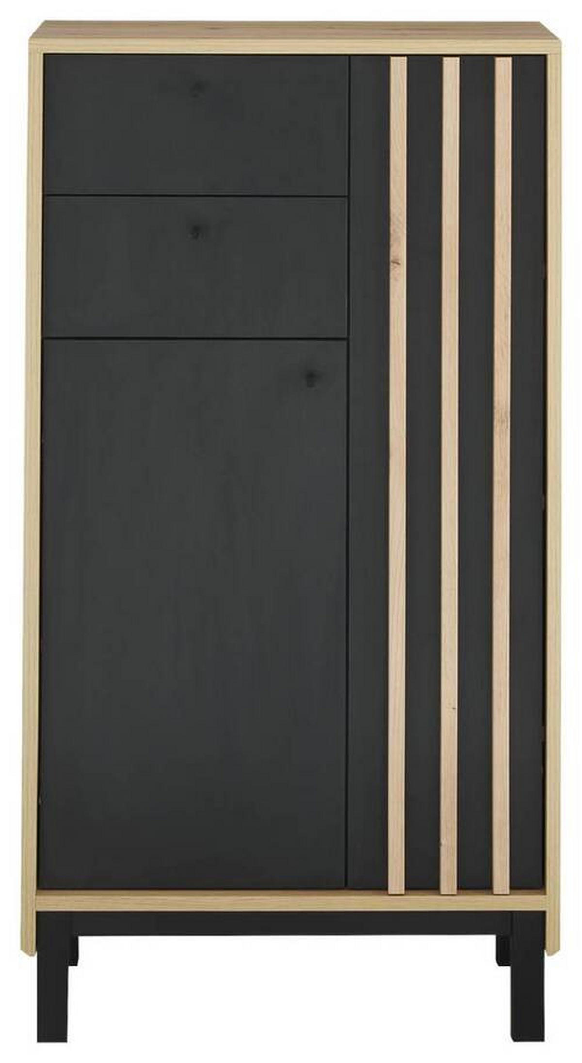 MIDISCHRANK 60/106/32 cm  - Schwarz/Eiche Artisan, Modern, Holzwerkstoff/Kunststoff (60/106/32cm) - MID.YOU