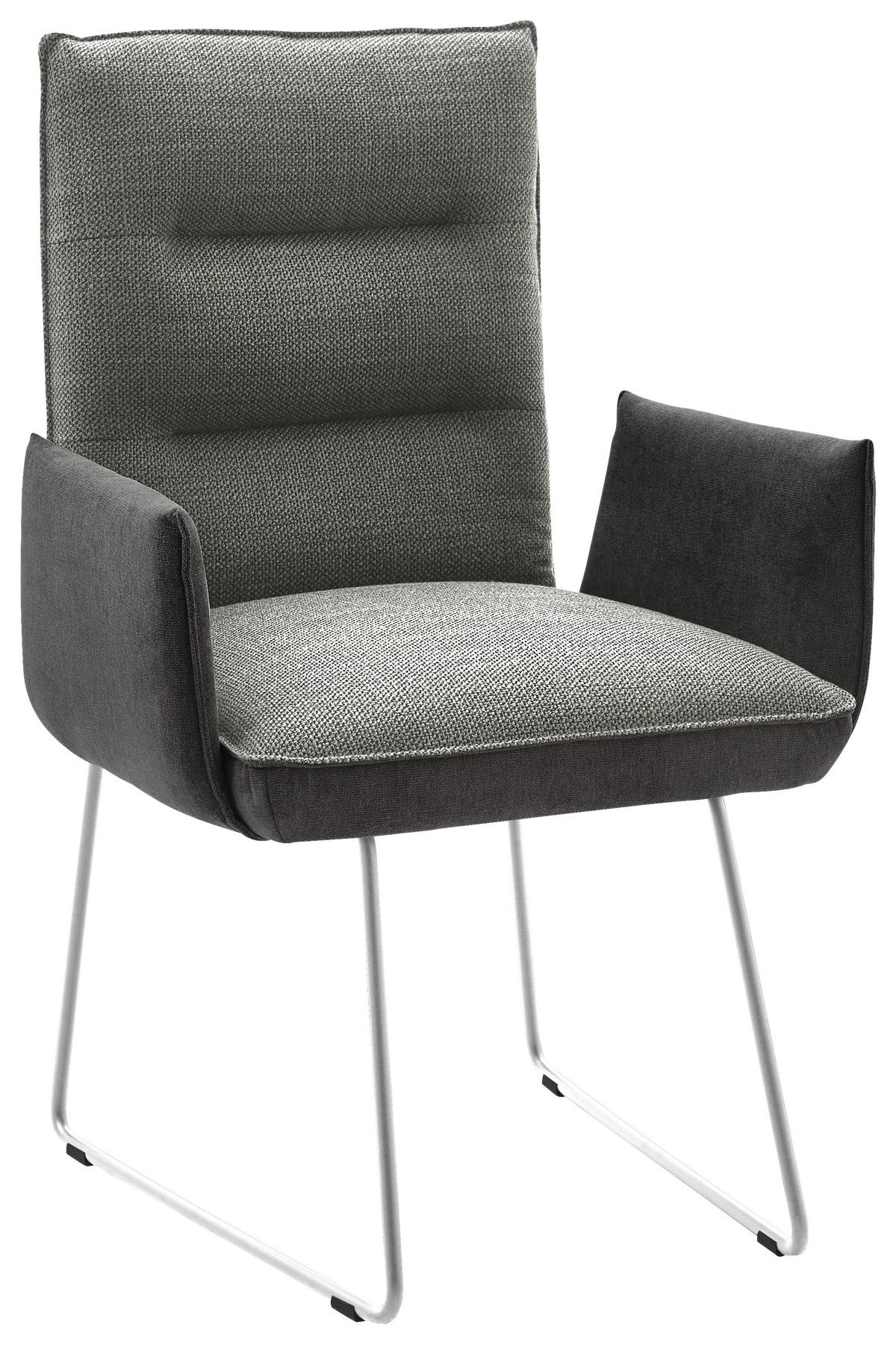ARMLEHNSTUHL  in Stahl Flachgewebe  - Edelstahlfarben/Dunkelgrau, Design, Textil/Metall (59/93/59cm) - Dieter Knoll