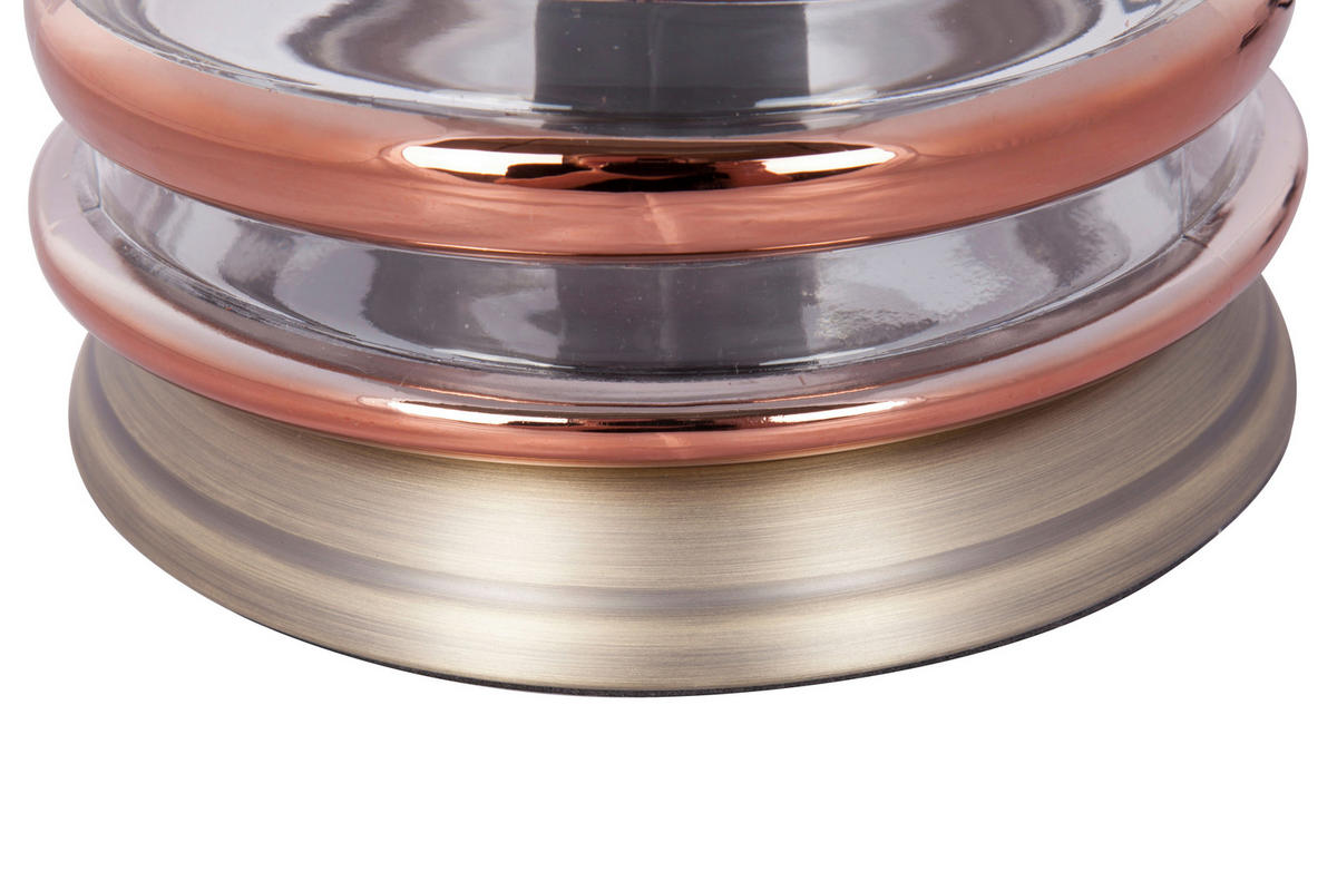 TISCHLEUCHTE 20/20/21 cm   - Champagner/Kupferfarben, Basics, Glas/Metall (20/20/21cm) - Kayoom