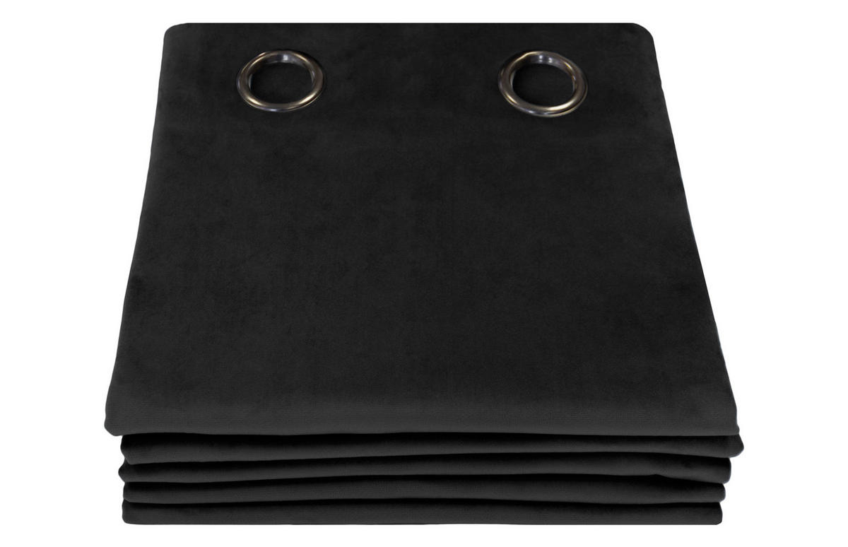 VERDUNKELUNGSVORHANG - Schwarz, Basics, Textil (135/260cm)