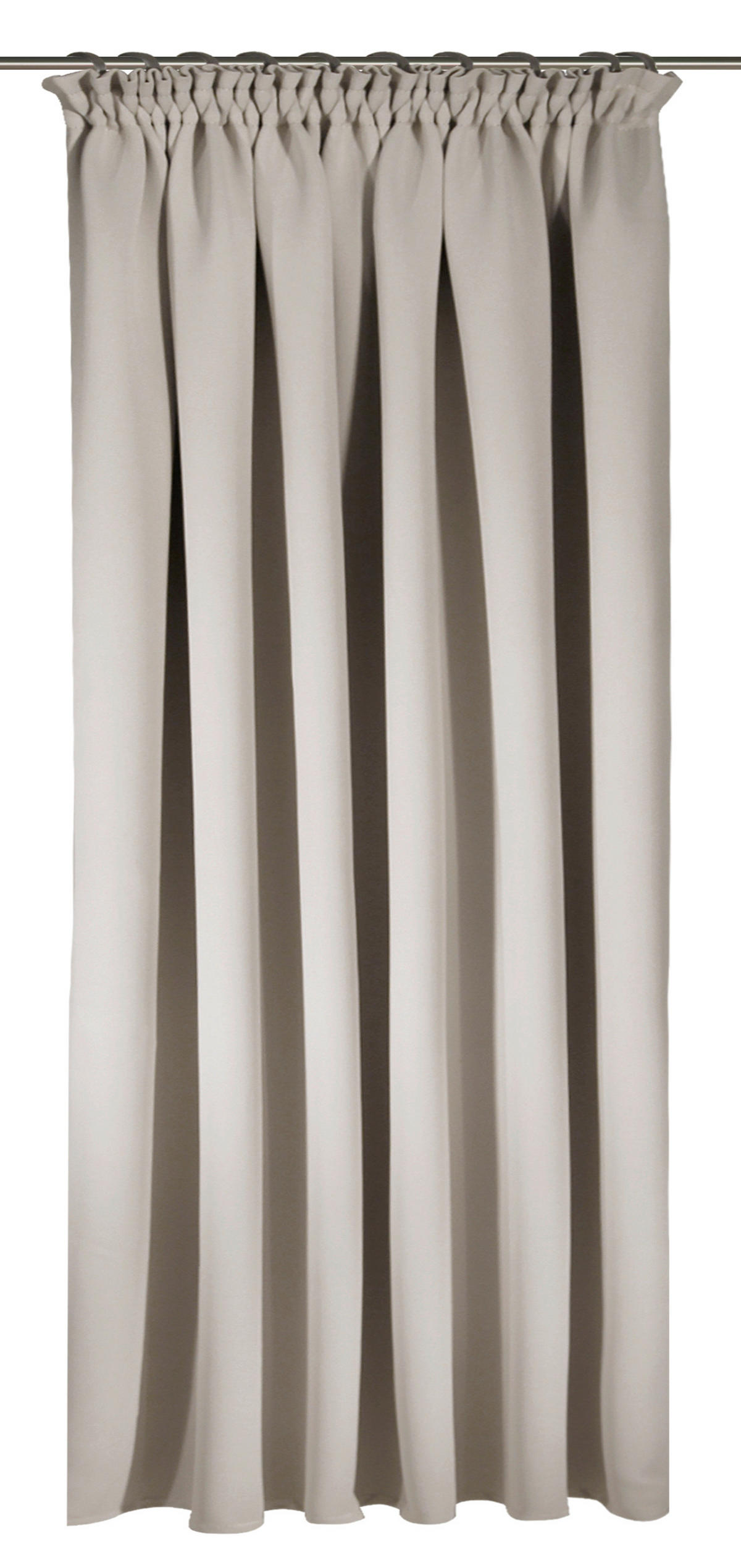 SCHLAUFENVORHANG black-out (lichtundurchlässig)  - Weiß, Basics, Textil (140/245cm)