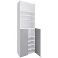 SCHUHSCHRANK Lona  in 70/220/40 cm  - Silberfarben/Schwarz, Design, Holzwerkstoff/Kunststoff (70/220/40cm) - MID.YOU