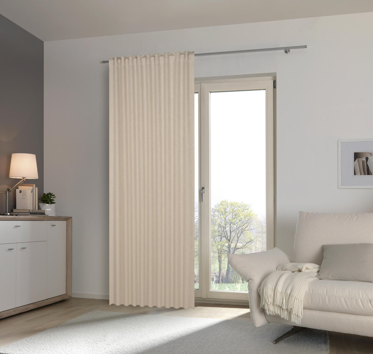 FERTIGVORHANG  blickdicht   135/245 cm  - Beige, Basics, Textil (135/245cm) - Esposa