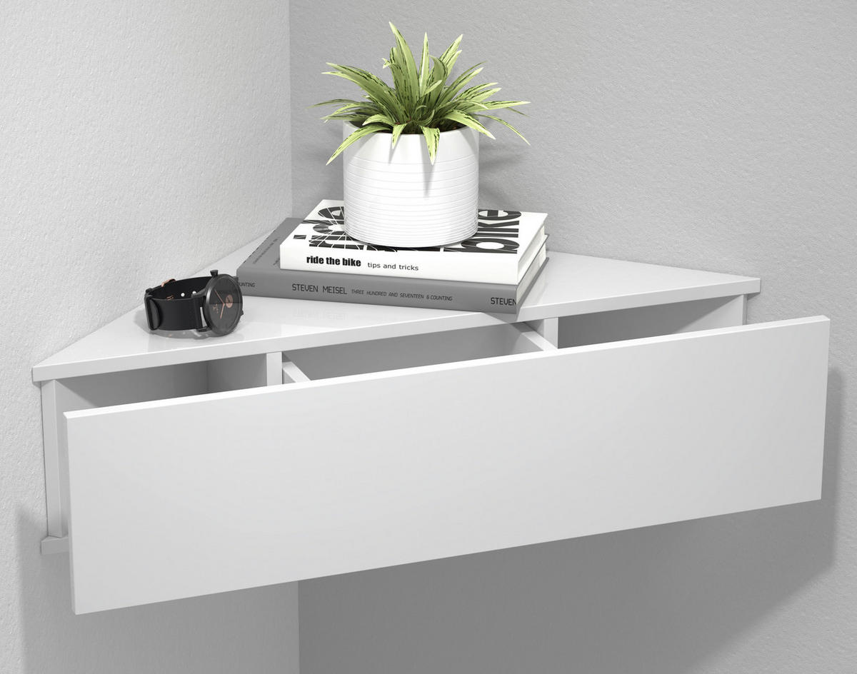 SÄNGBORD i vit  - vit, Modern, trämaterial (60/15/42,4cm) - MID.YOU