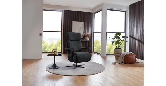 RELAXSESSEL in Textil Graphitfarben - Schwarz/Graphitfarben, Design, Textil/Metall (68/117/85cm) - Cantus