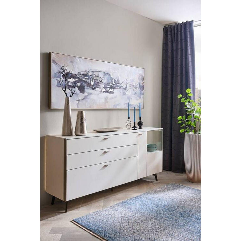Thumbnail - Venjakob Sideboard, Weiß, Alu, Metall, 1 Fächer, 3 Schubladen, 182x72x43 cm, Goldenes M, Made in Germany, Dgm, DGM-Emiss...
