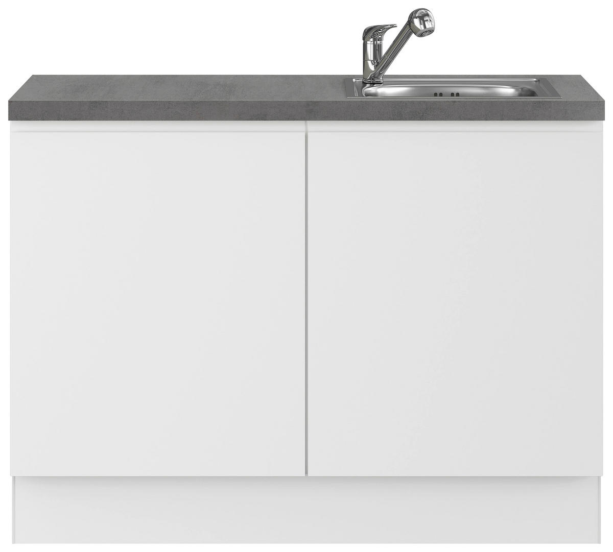 SPÜLENUNTERSCHRANK 120/91,8/58 cm  in Weiß  - Schieferfarben/Weiß, Basics, Holzwerkstoff (120/91,8/58cm) - Impuls