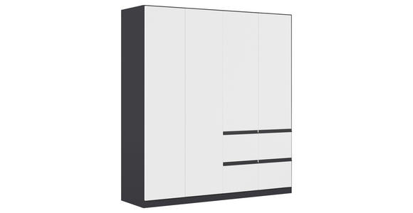 KLEIDERSCHRANK 4-türig Grau, Weiß  - Weiß/Grau, KONVENTIONELL, Holzwerkstoff/Kunststoff (181/197/54cm) - Xora