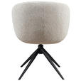 ARMLEHNSTUHL  automatische Rückholfunktion, Sitzfläche 360° drehbar Webstoff Echtleder  - Beige/Schwarz, Design, Leder/Textil (63,5/82.5/63cm) - Novel
