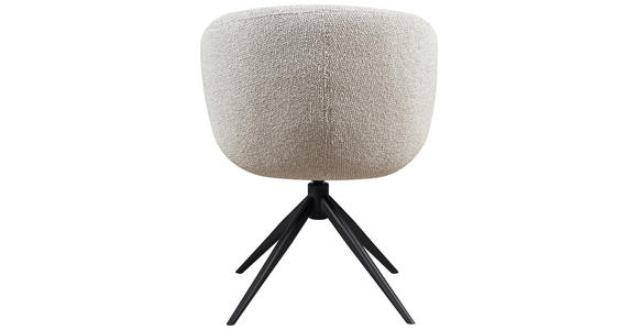 ARMLEHNSTUHL  automatische Rückholfunktion, Sitzfläche 360° drehbar Webstoff Echtleder  - Beige/Schwarz, Design, Leder/Textil (63,5/82.5/63cm) - Novel