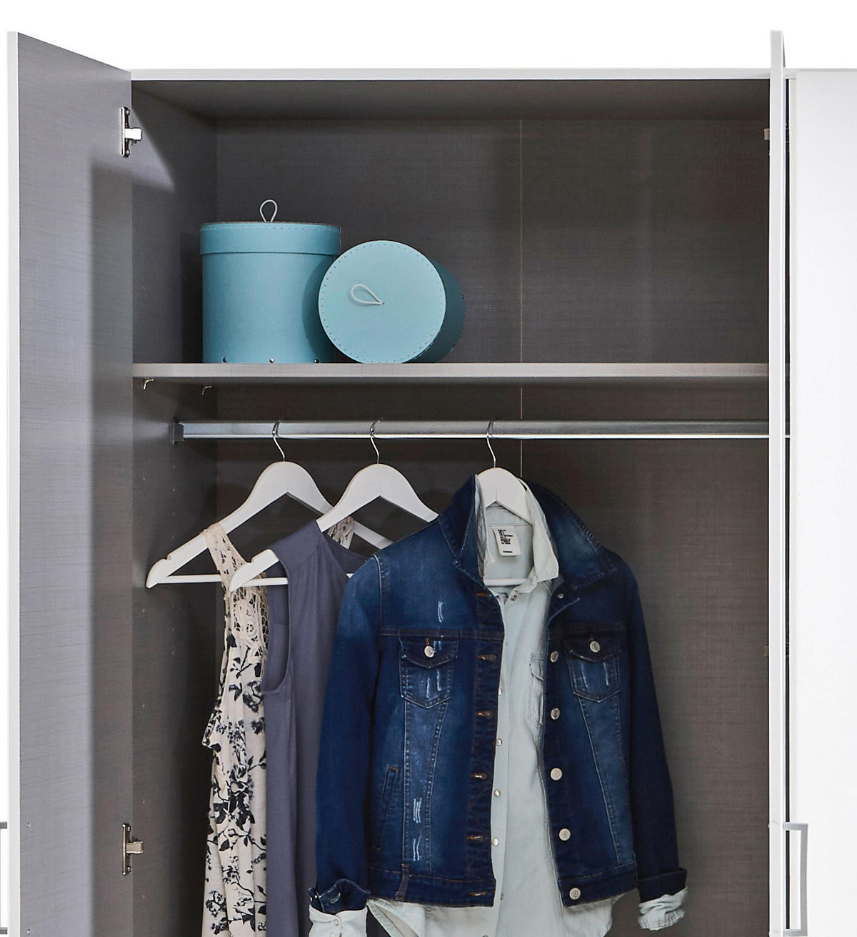DREHTÜRENSCHRANK 270/210/58 cm 6-türig  - Silberfarben/Graphitfarben, Design, Glas/Holzwerkstoff (270/210/58cm) - MID.YOU