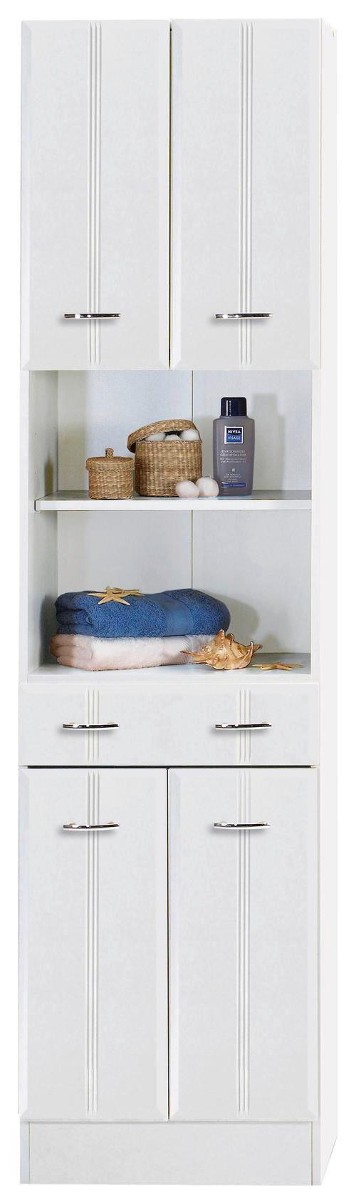 HOCHSCHRANK 50/190/34 cm - Chromfarben/Weiß, KONVENTIONELL, Holzwerkstoff/Kunststoff (50/190/34cm) - Held