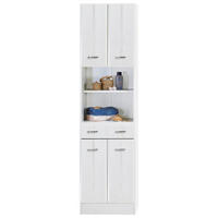 Hochschrank in Weiss 50/190/34 cm  - Chromfarben/Weiss, Konventionell, Holzwerkstoff/Kunststoff (50/190/34cm) - Held