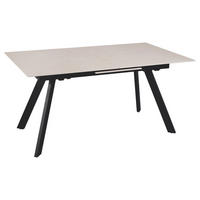 ESSTISCH 160-205/90/76 cm  Metall, Keramik ausziehbar rechteckig Schwarz, Beige  - Beige/Schwarz, Design, Keramik/Metall (160-205/90/76cm) - Novel