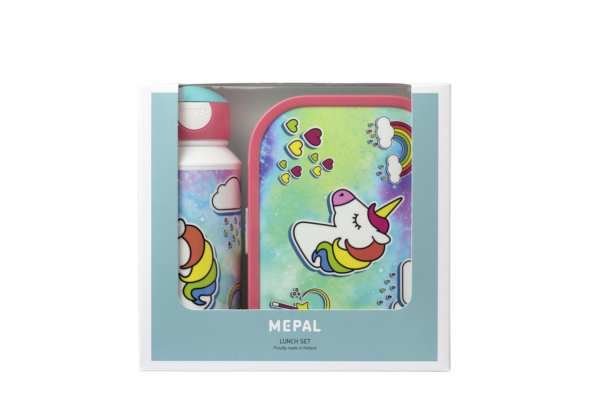 PAUSENSET Einhorn  - Türkis/Rosa, Basics, Kunststoff (20,5/18,8/7,5cm) - Mepal