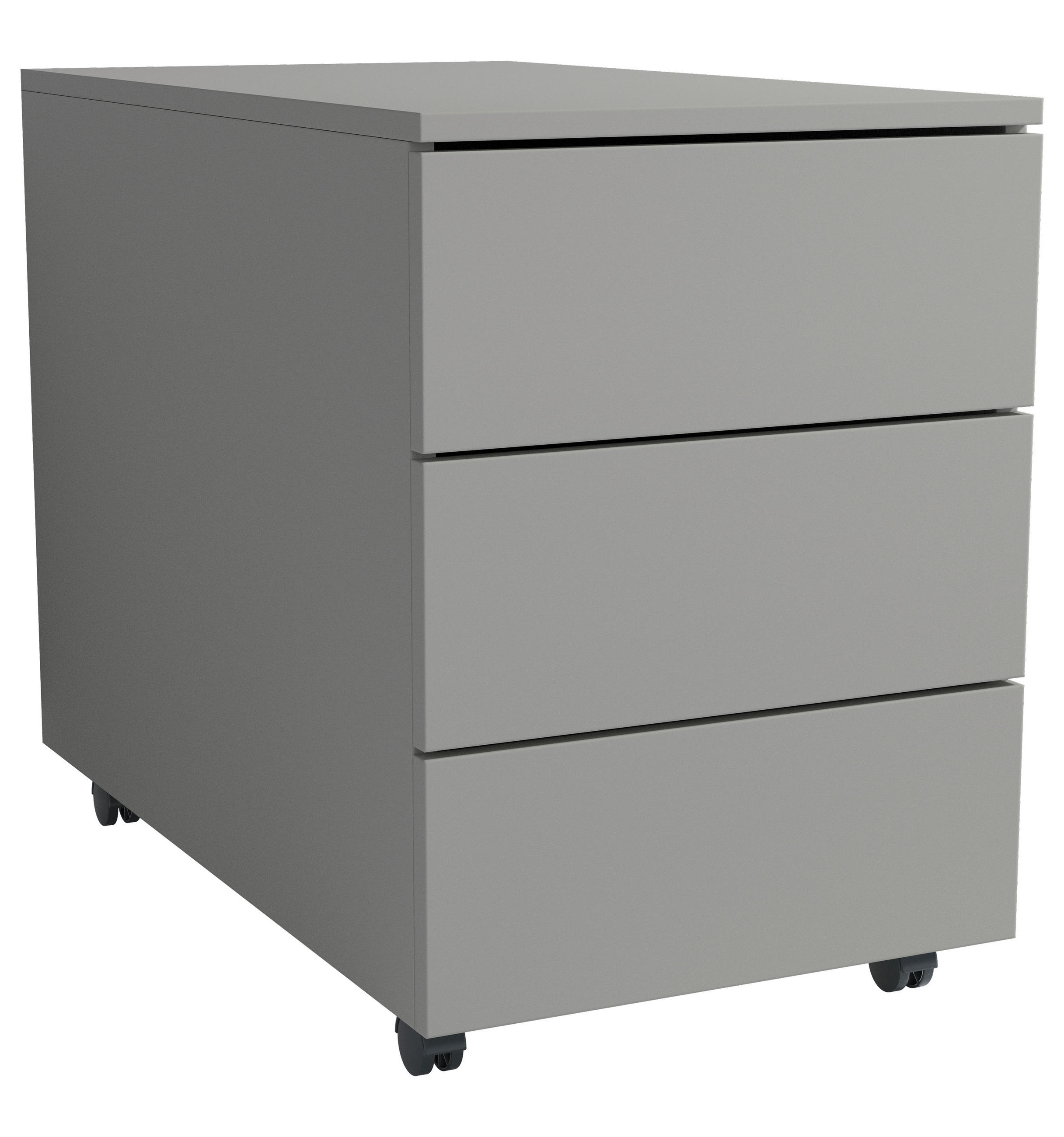 ROLLCONTAINER Grau  - Schwarz/Grau, Design, Holzwerkstoff/Kunststoff (39/55/70cm) - MID.YOU
